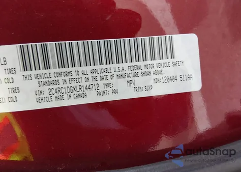 2020 Chrysler Voyager Lxi из США, поврежденный, VIN 2C4RC1DGXLR144712